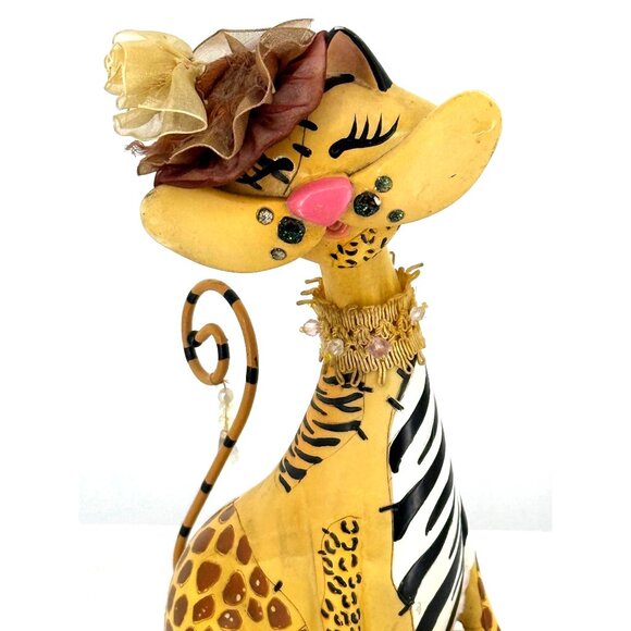 Enesco Fanciful Felines Safari‎ Cat Mixed Prints Slight Flaws - Picture 3 of 8